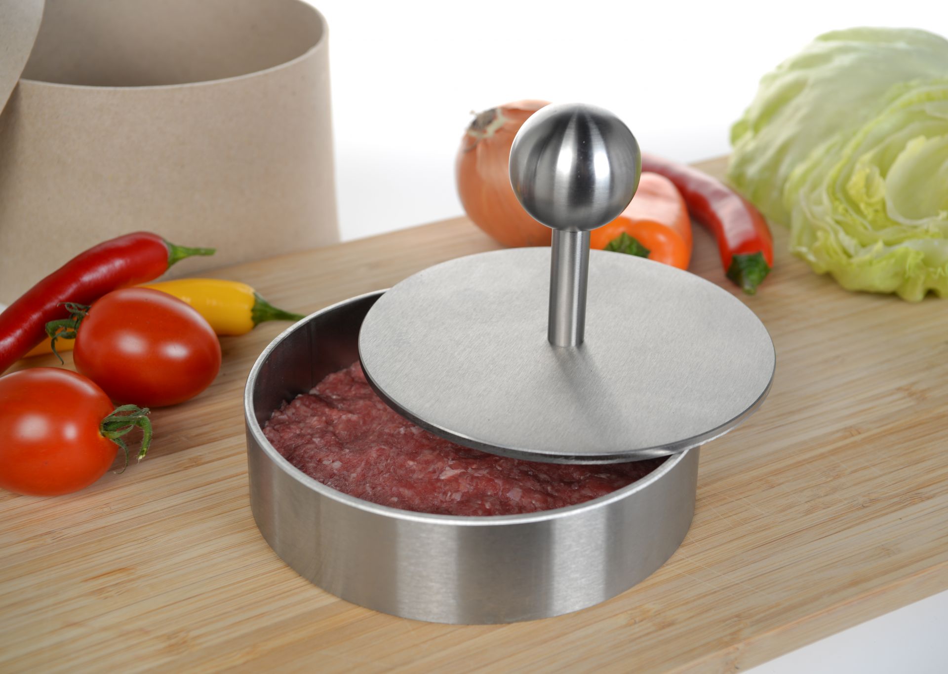 Burgerpresse Edelstahl Set - 12cm Patty Presse Mit 100 Wachspapieren